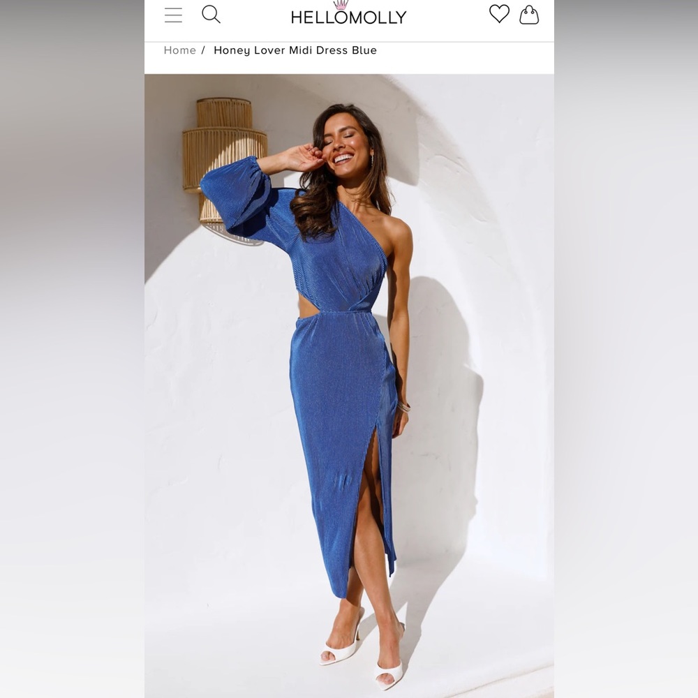 NWT Hello Molly Honey Lover Midi Dress Blue, size small